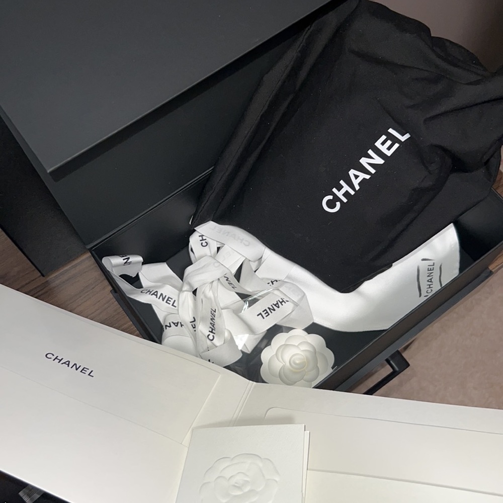 RESERVED Chanel my perfect Mini Square 21k Iridescent Light Blueadjustable chain - Picture 12 of 13